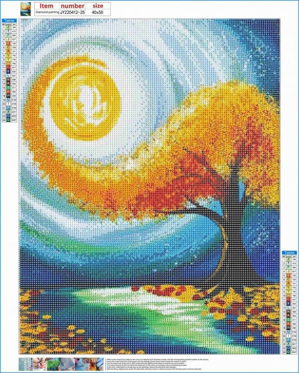 Diamantbroderi Magisk Træ - Sommerens Nedgang 40x50