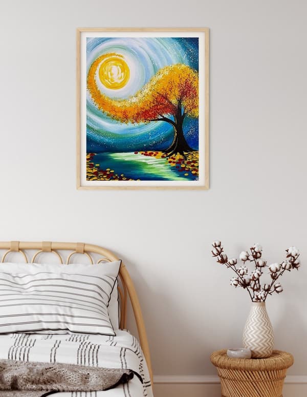 Diamantbroderi Magisk Træ - Sommerens Nedgang 40x50