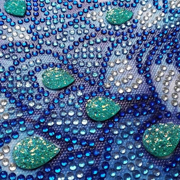 Diamantbroderi Slank Påfugl 47x57 cm