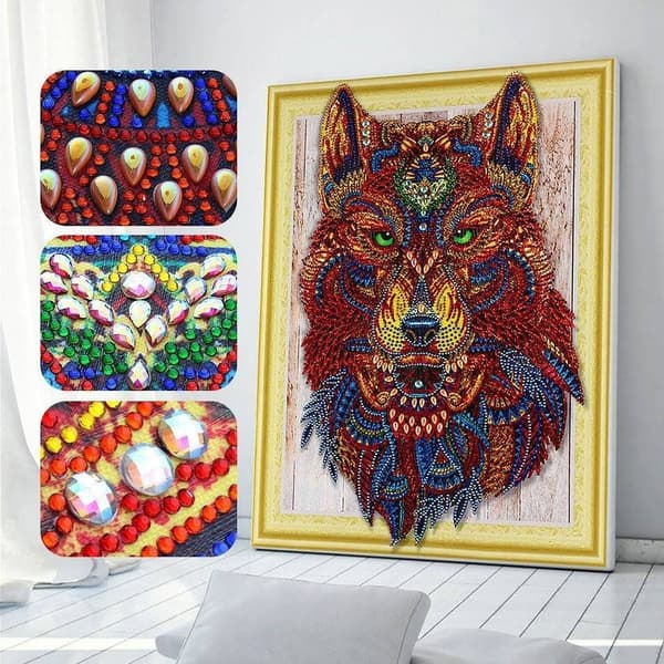 Ulvens blik diamantbroderi 47x57 cm