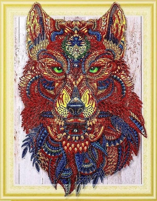 Ulvens blik diamantbroderi 47x57 cm