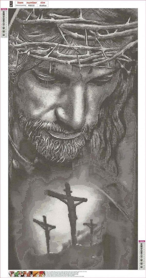 Diamantbroderi Jesu korsväg 45x85 cm