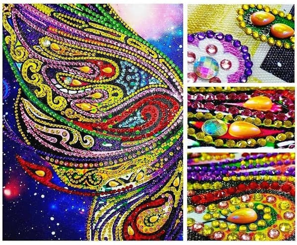 Diamantbroderi Vidunderlig Sommerfugl 47x57 cm