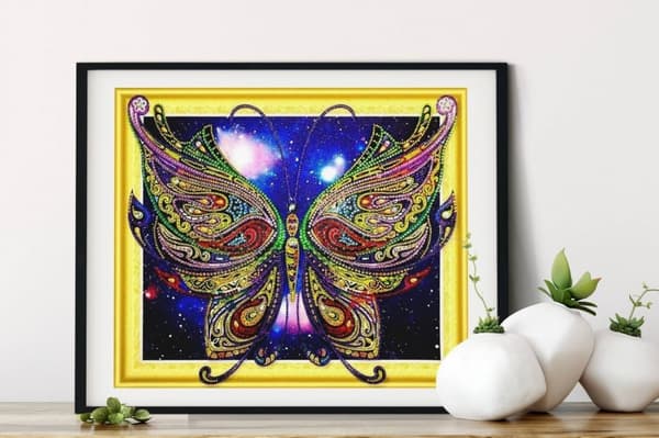 Diamantbroderi Vidunderlig Sommerfugl 47x57 cm