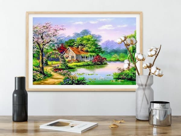 Diamantbroderi Sommerhus 45x65 cm