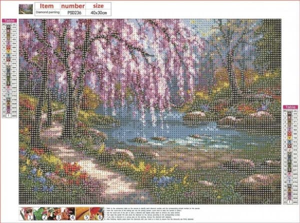Diamantbroderi Sommerafslapning 30x40 cm