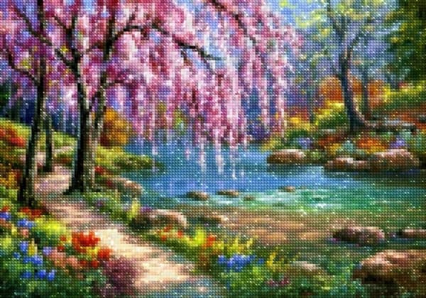 Diamantbroderi Sommerafslapning 30x40 cm