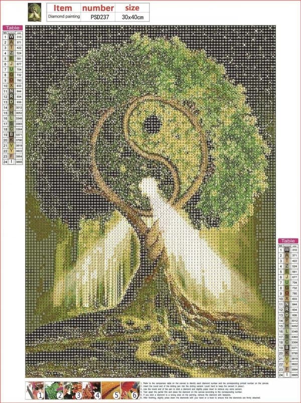 Diamantbroderi Harmoniens Træ 30x40 cm