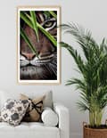Miniatyrbild 4 av 6: Diamantbroderi med hukande tiger 45x85 cm