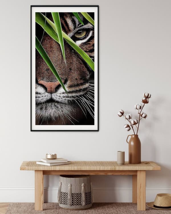 Diamantbroderi med hukande tiger 45x85 cm
