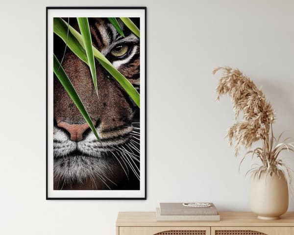 Diamantbroderi med hukande tiger 45x85 cm