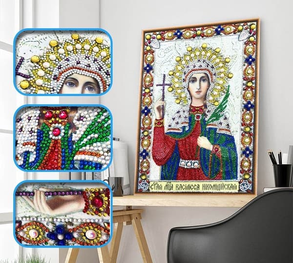 Diamantbroderi Maria Vasilisa af Nikomedia 30x40 cm