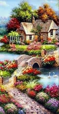 Miniatyrbillede 1 af 6: Diamantbroderi Idyllisk Hvile 45x85 cm