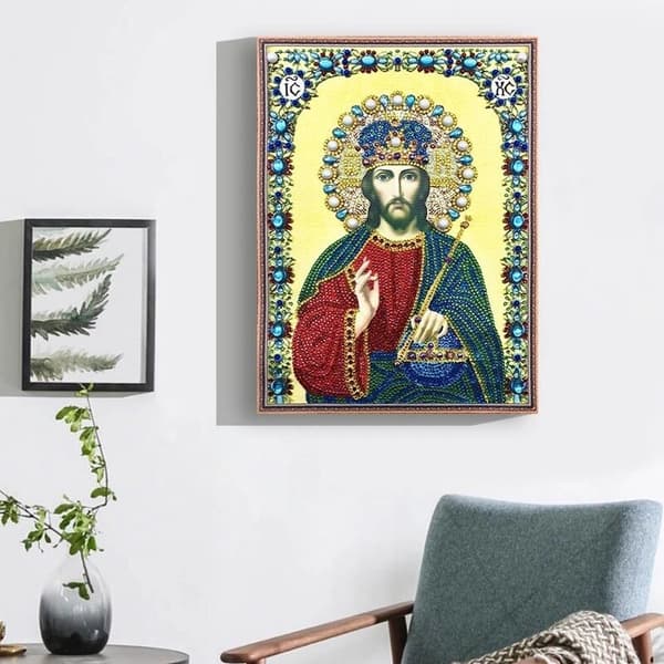 Diamantbroderi Jesus den Retfærdige 30x40 cm