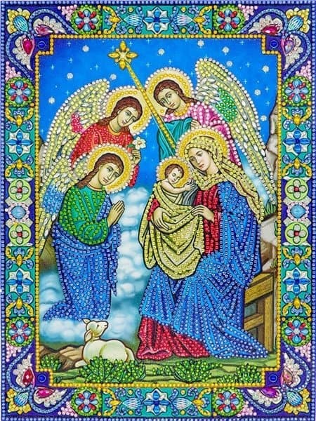 Diamantbroderi Jesu fødsel 30x40 cm