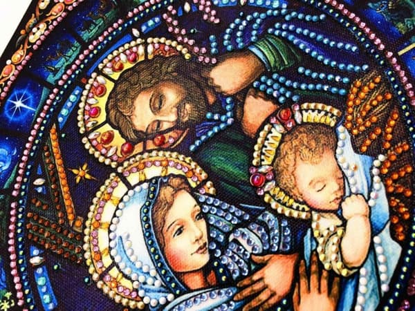 Diamantbroderi Guds familie 30x40 cm