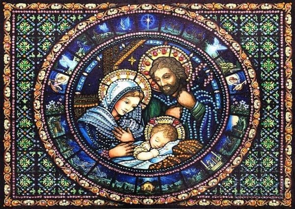 Diamantbroderi Guds familie 30x40 cm