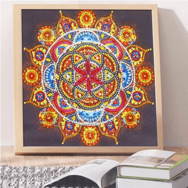 Diamantbroderi Flammandala 30x30 cm