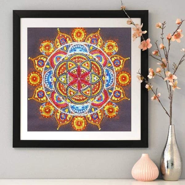 Diamantbroderi Flammandala 30x30 cm