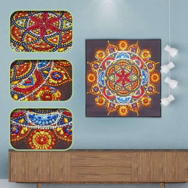 Diamantbroderi Flammandala 30x30 cm