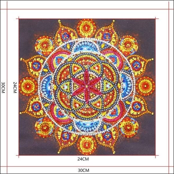 Diamantbroderi Flammandala 30x30 cm