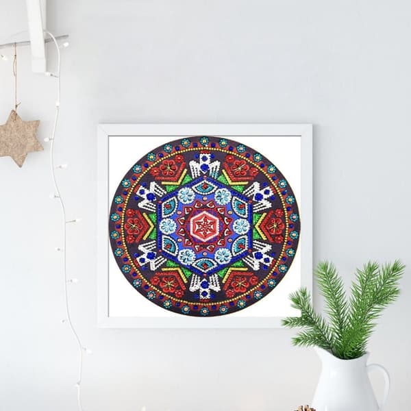 Diamantbroderi Geometrisk Mandala 30x30 cm