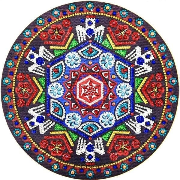 Diamantbroderi Geometrisk Mandala 30x30 cm