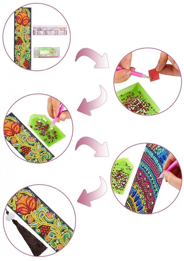 Diamantbroderi Bokmärke Bokmärken Set med 2 - Mandalas