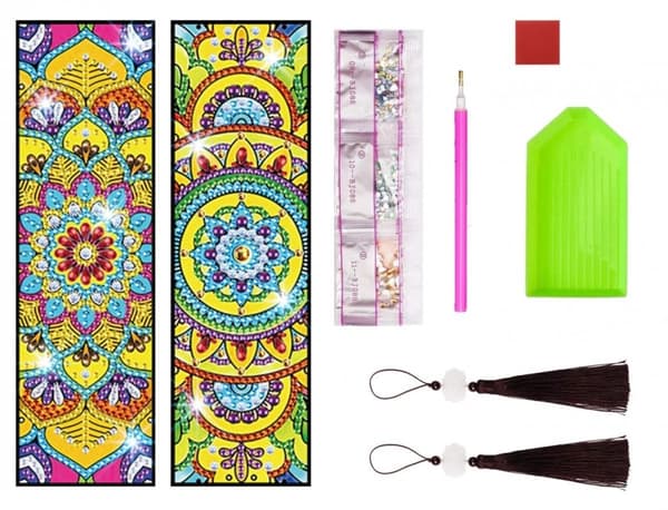 Diamantbroderi Bokmärke Bokmärken Set med 2 - Mandalas