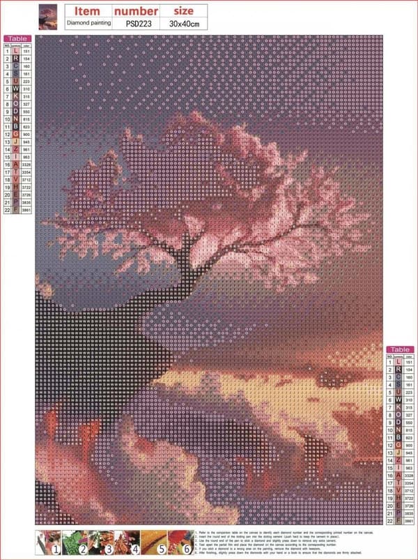 Diamantbroderi Livets Træ 30x40 cm