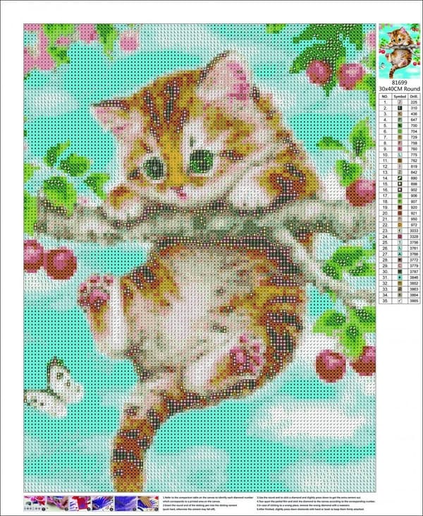 Diamantbroderi Hængende Killing 35x45 cm