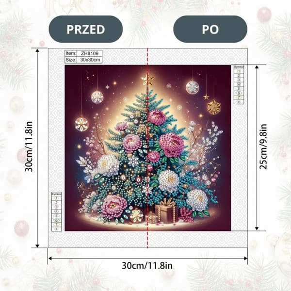 Diamantbroderi Juleglød 30x30 cm