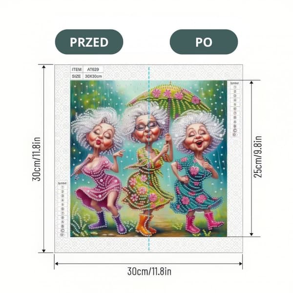 Diamantbroderi Regndans 30x30 cm