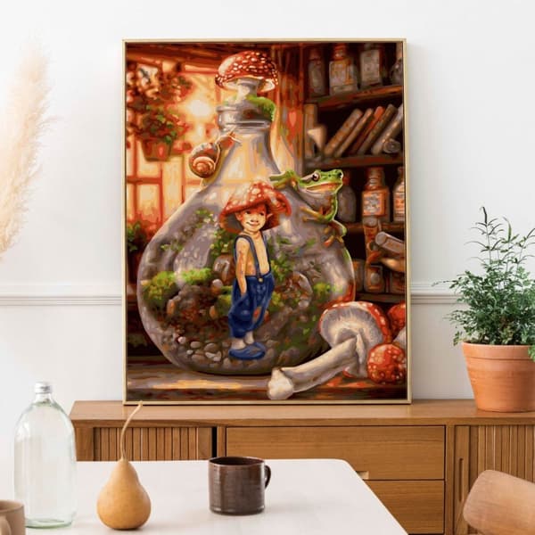 Paint By Numbers Kit Boy Toadstool 40x50