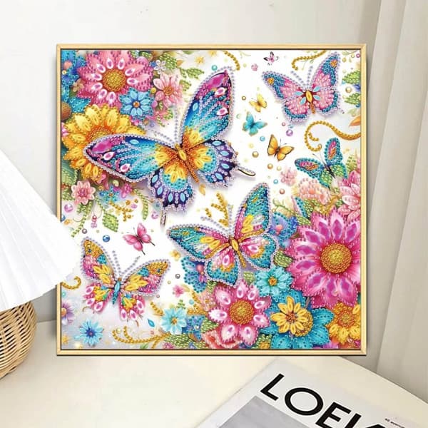 Diamantbroderi Fjärilsäng 30x30 cm