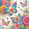 Miniatyrbild 1 av 4: Diamantbroderi Fjärilsäng 30x30 cm