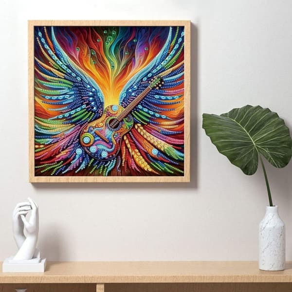 Diamantbroderi Musikvinger 30x30 cm