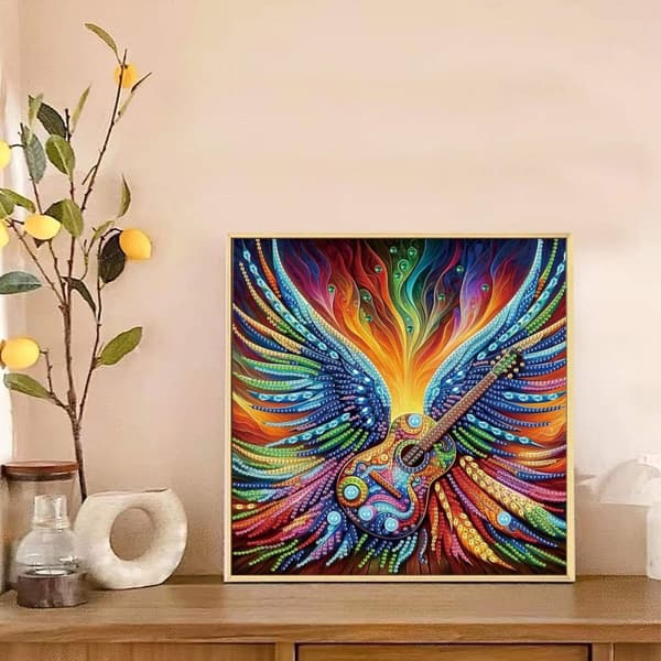 Diamantbroderi Musikvinger 30x30 cm