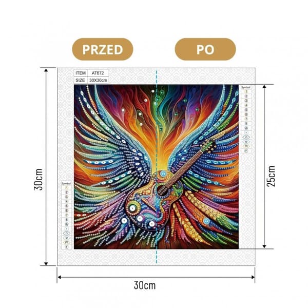 Diamantbroderi Musikvinger 30x30 cm
