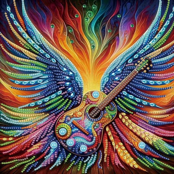 Diamantbroderi Musikvinger 30x30 cm