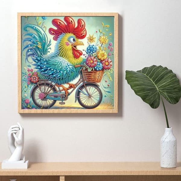 Diamantbroderi Tupp Cyklist 30x30 cm