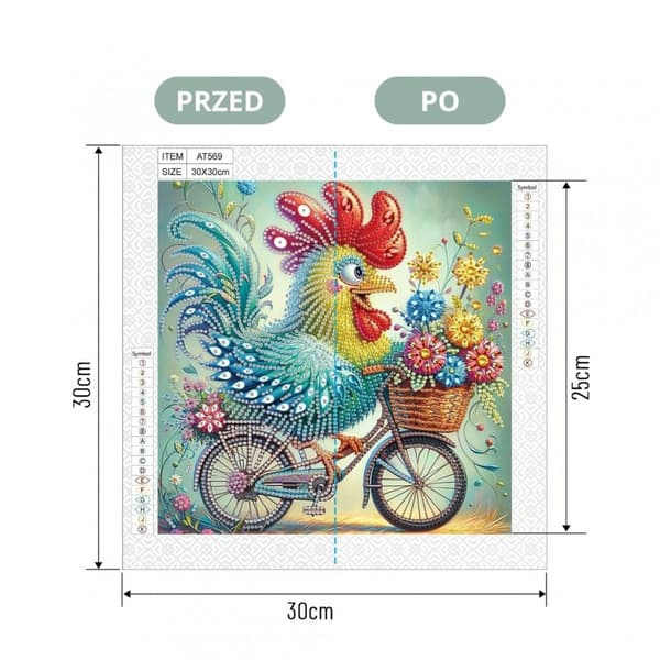 Diamantbroderi Tupp Cyklist 30x30 cm