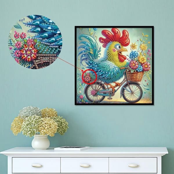 Diamantbroderi Tupp Cyklist 30x30 cm