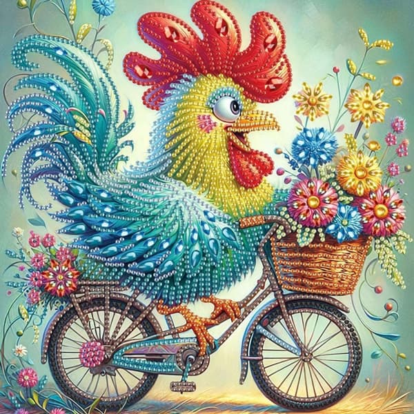 Diamantbroderi Tupp Cyklist 30x30 cm