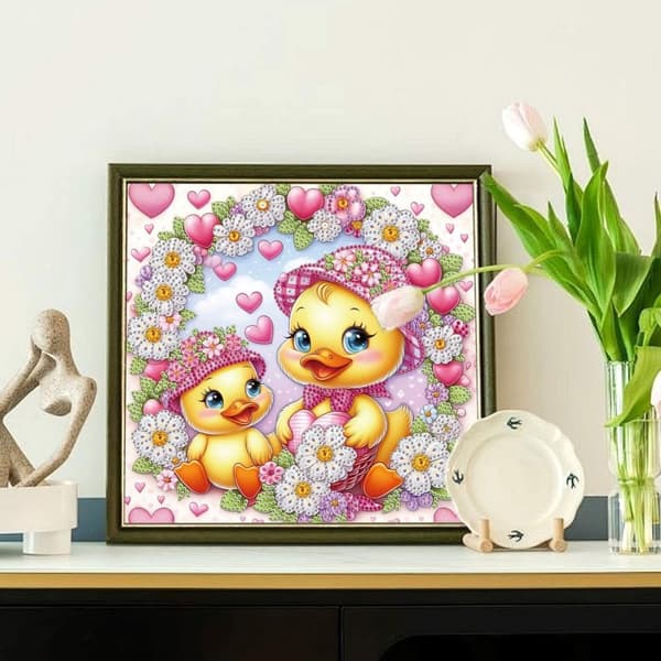 Diamantbroderi Söta Ankungar 30x30 cm