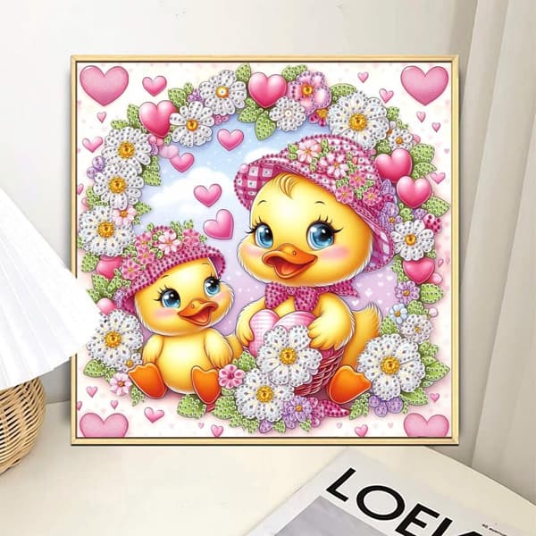 Diamantbroderi Söta Ankungar 30x30 cm