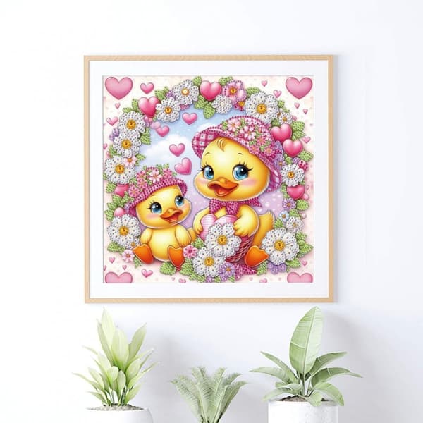 Diamantbroderi Söta Ankungar 30x30 cm