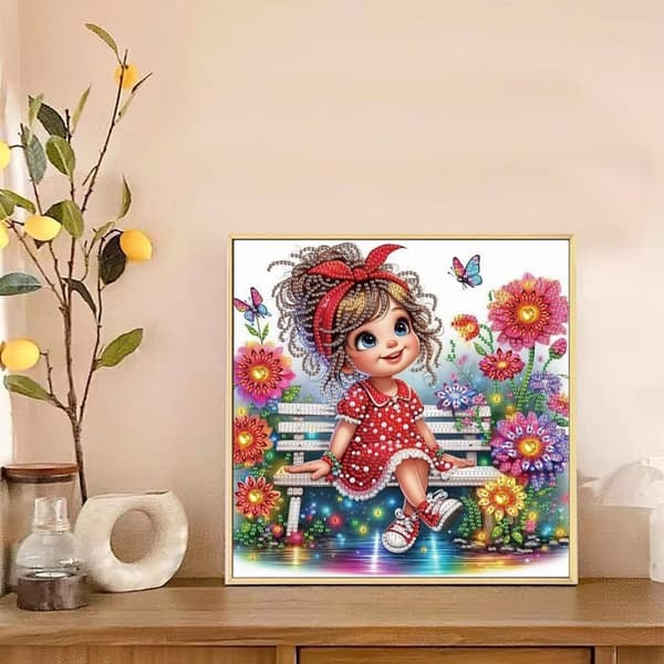 Diamantbroderi Piges Smil 30x30 cm