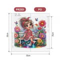 Miniatyrbillede 5 af 5: Diamantbroderi Piges Smil 30x30 cm