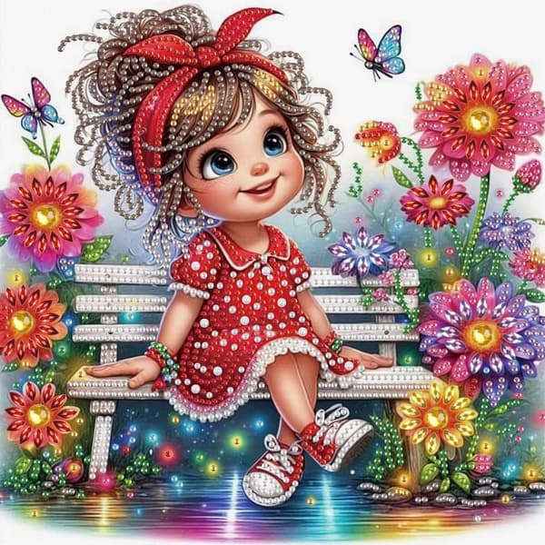 Diamantbroderi Piges Smil 30x30 cm